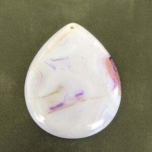 White Agate Large Teardrop Pendant Gemstone
